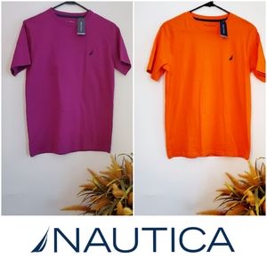 2 Nautica Essential Solid Boys Crew Neck Short Sleeve Tee Shirts -Large